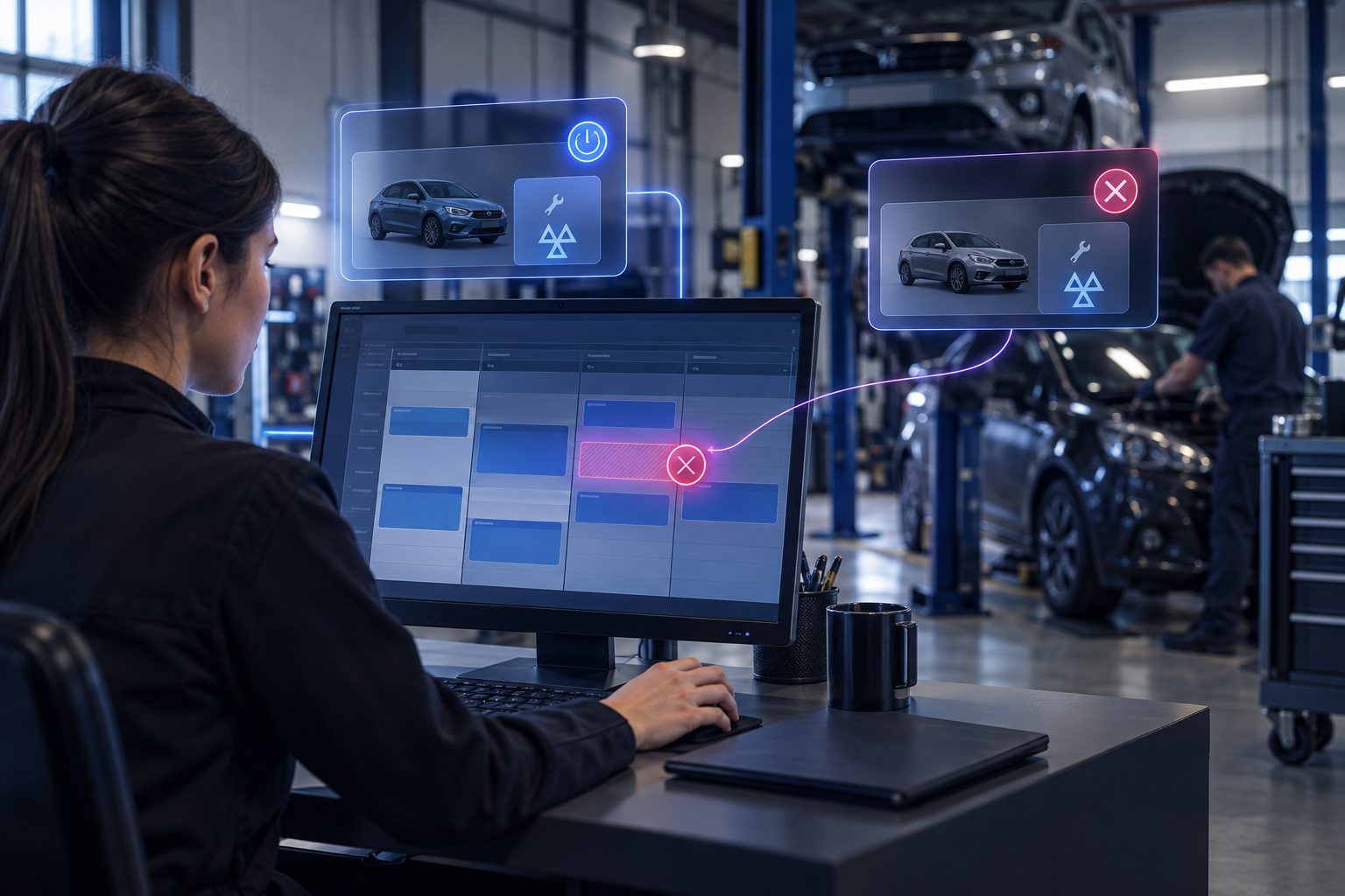 MOT booking schedule illustrating a protected waiting MOT slot